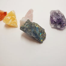 Load image into Gallery viewer, Complete Raw Chakra Crystal Stone Set with Palo Santo Smudging Stick #2