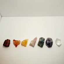 Load image into Gallery viewer, Complete Raw Chakra Crystal Stone Set with Palo Santo Smudging Stick #2