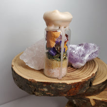 Load image into Gallery viewer, Love, Self-Love Charm Spell Bottle Good Intention Jar made with Amethyst and Rose Quartz