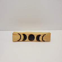 Load image into Gallery viewer, Ethically Sourced Engraved Burned Wood Moon Phases Palo Santo Smudging Stick