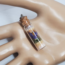 Load image into Gallery viewer, Love, Self-Love Charm Spell Bottle Good Intention Pendant / Necklace with Amethyst and Rose Quartz