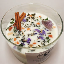 Load image into Gallery viewer, Relaxation, Good Intention, 14 oz, Peppermint & Cinnamon Scented Candle with Genuine Amethyst