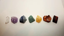 Load image into Gallery viewer, Complete Raw Chakra Crystal Stone Set with Palo Santo Smudging Stick
