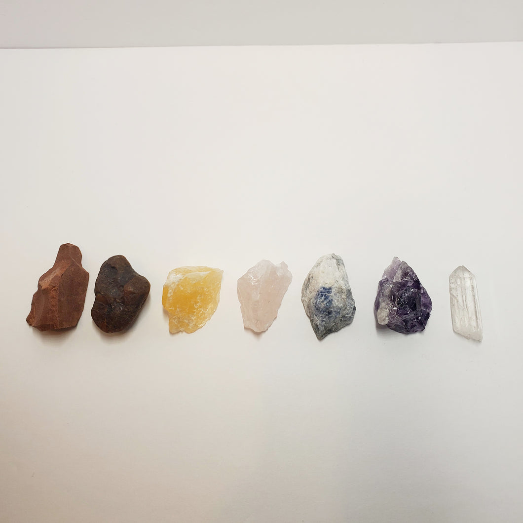 Crystal Stone Healing 7 pc Raw Chakra Set