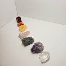 Load image into Gallery viewer, Complete Raw Chakra Crystal Stone Set with Palo Santo Smudging Stick #2
