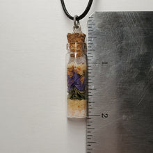 Load image into Gallery viewer, Love, Self-Love Charm Spell Bottle Good Intention Pendant / Necklace with Amethyst and Rose Quartz
