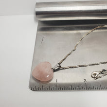 Load image into Gallery viewer, Rose Quartz Heart Shaped Pendants and Necklaces
