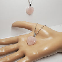 Load image into Gallery viewer, Rose Quartz Heart Shaped Pendants and Necklaces
