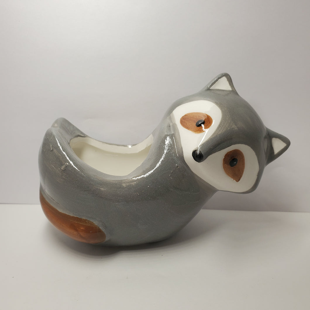 Roscoe The Raccoon Ceramic Animal Succulent Planter Pot