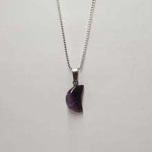 Load image into Gallery viewer, Cresent Moon Amethyst Pendants and Necklaces
