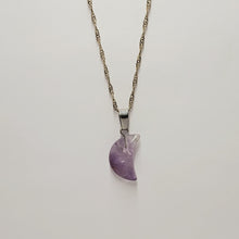 Load image into Gallery viewer, Cresent Moon Amethyst Pendants and Necklaces
