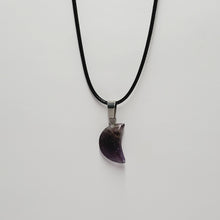 Load image into Gallery viewer, Cresent Moon Amethyst Pendants and Necklaces
