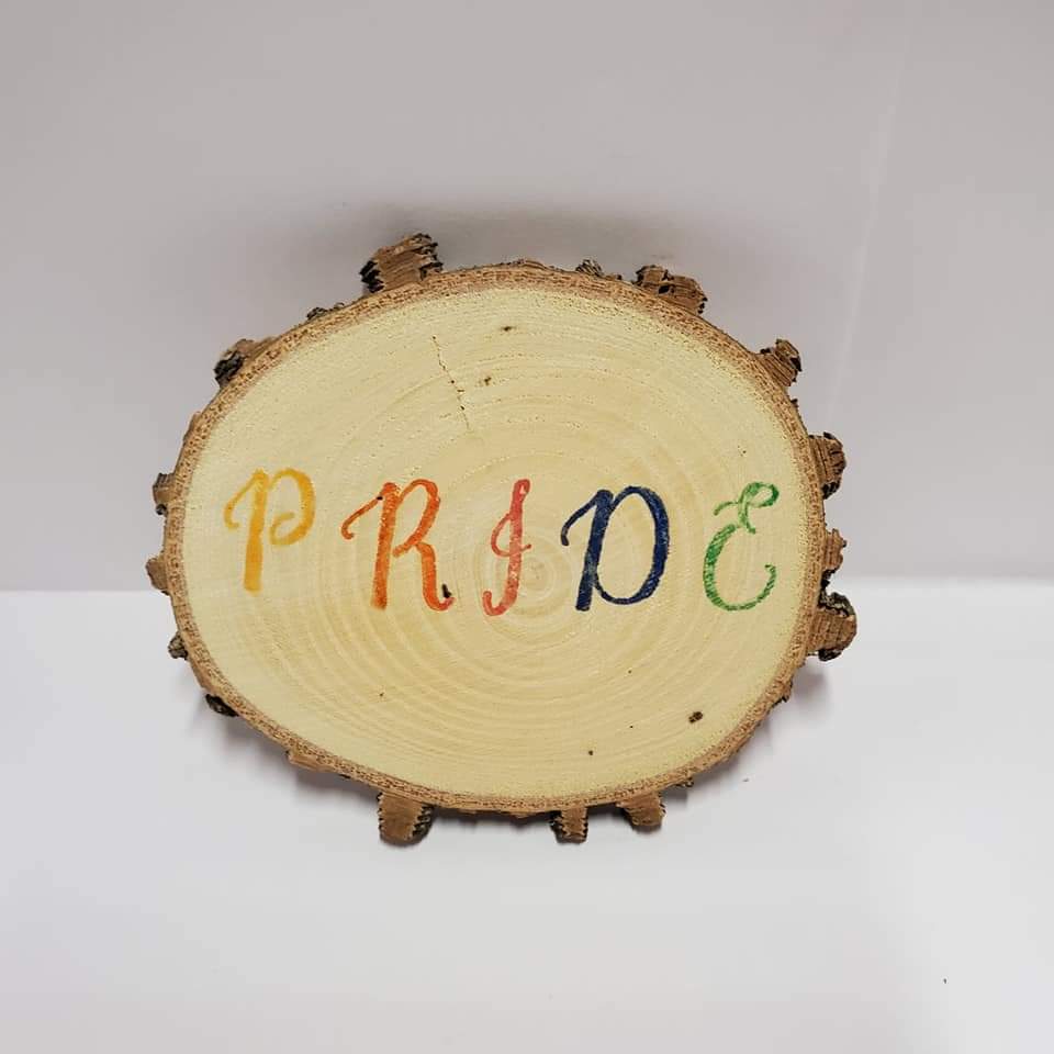 Wooden Rainbow Pride Refrigerator Magnet / Coaster