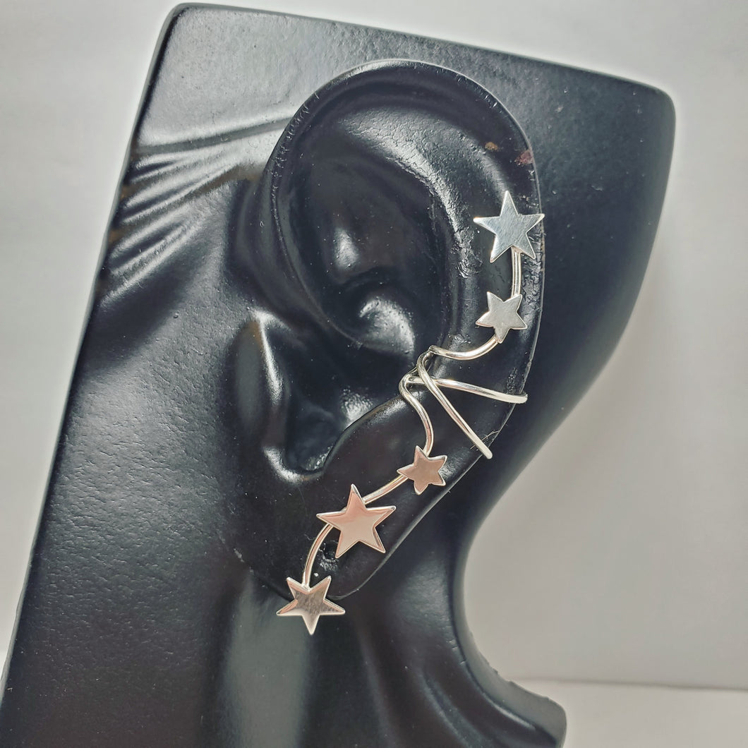 Sterling Silver - Stars - Full Ear Cuff