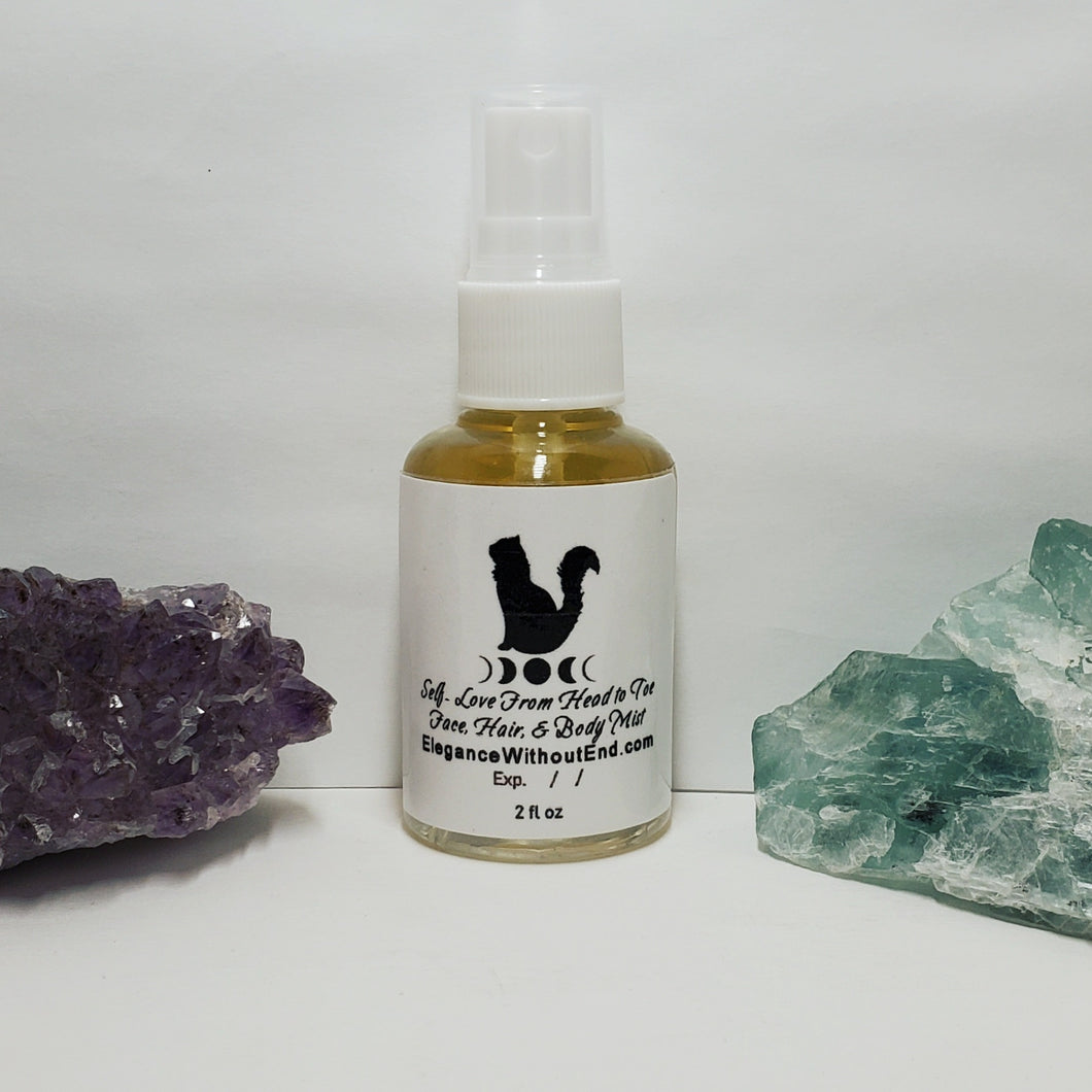 Self Love From Head To Toe Essential Oil Moon Charged, Face, Hair & Body Mist